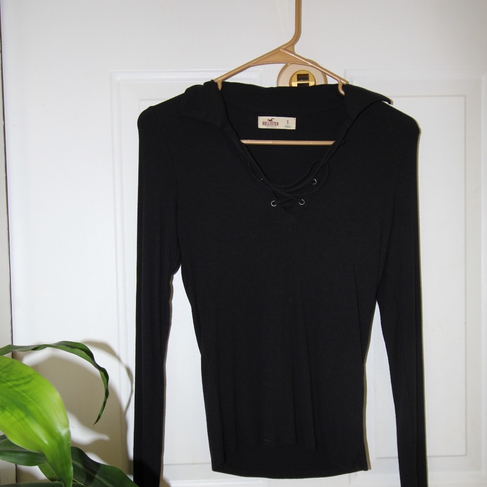 Hollister Long Sleeve, Lace Up Top